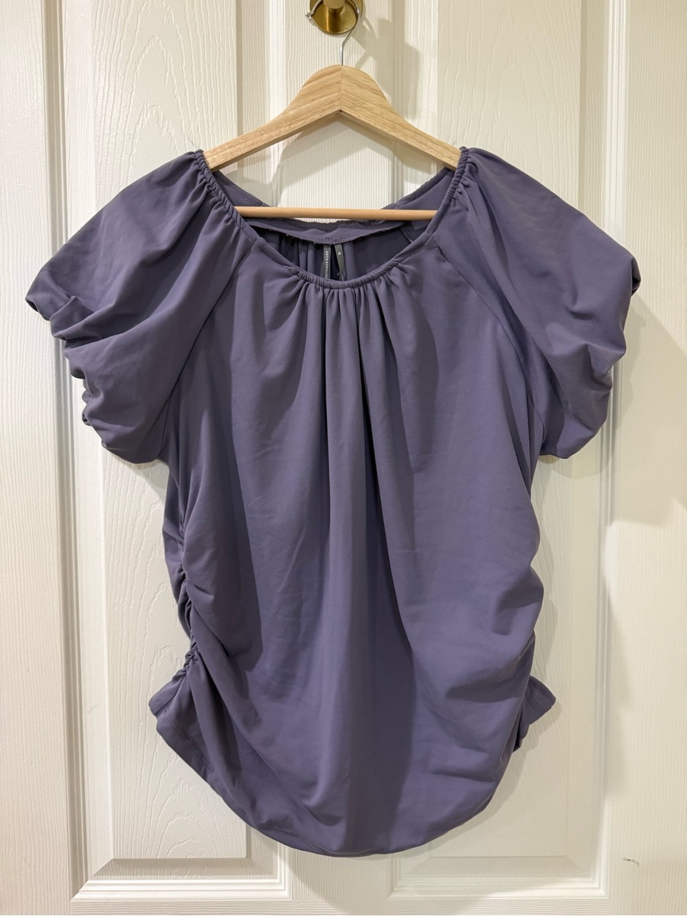 Anthropologie Women’s Puff Sleeve Blouse - Slate Purple